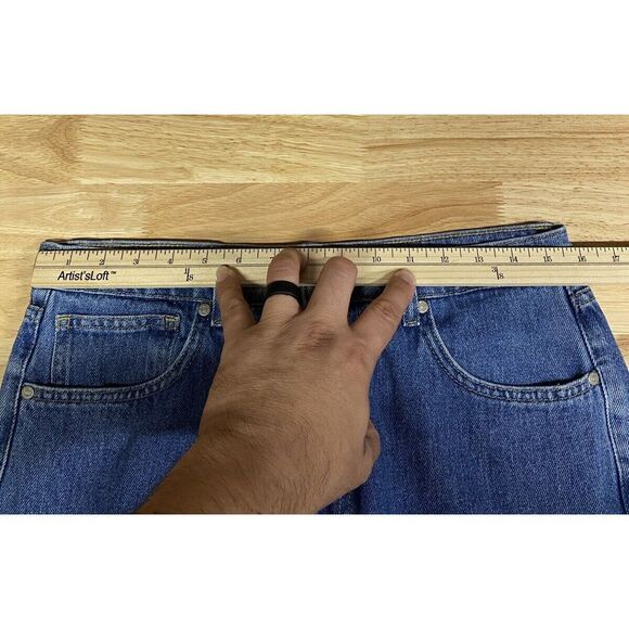 Les‎ Benjamins Denim Jeans Woman's 31x31.5 Tagged (28) Embroidered Spell Out - Picture 2 of 14